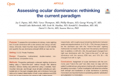 Award-winning research using a preoperative visual simulator for ocular dominance assessment and monovision planning