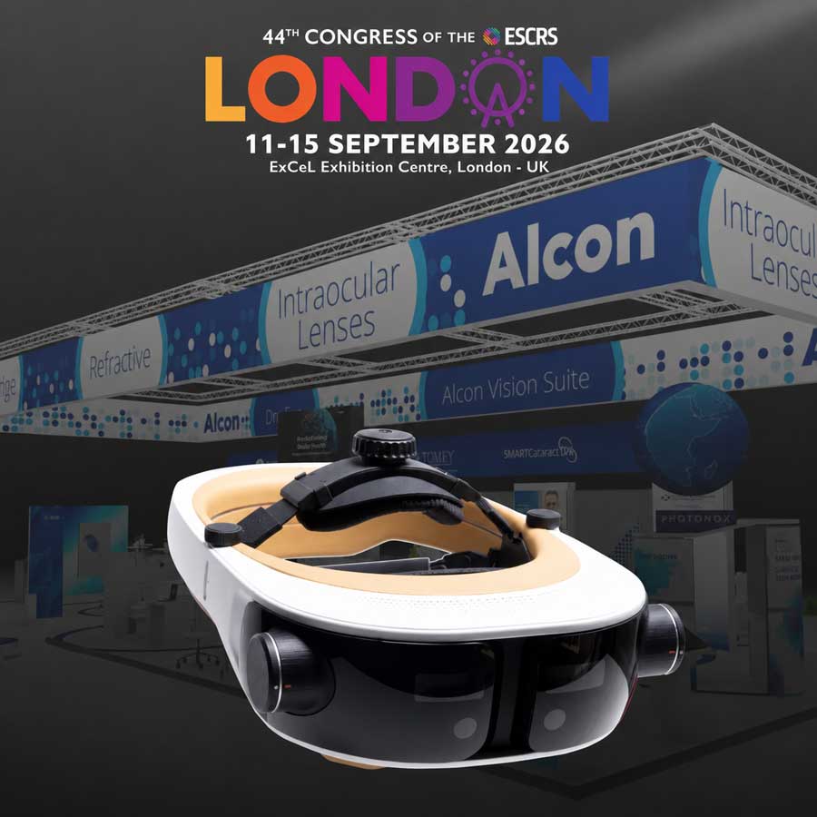SimVis Gekko at the Alcon booth, ESCRS London 2026